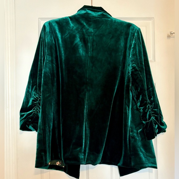 Skies Are Blue Ruched Velvet Blazer - Picture 3 of 5